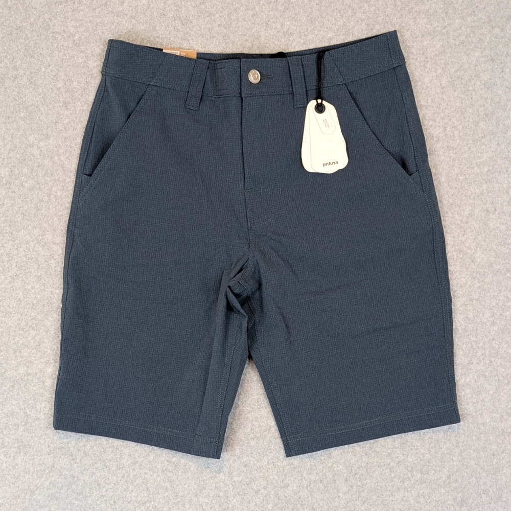 Prana Hybridizer Hiking Shorts Mens 28 Grey Blue 10" Stretch Lightweight New NWT
